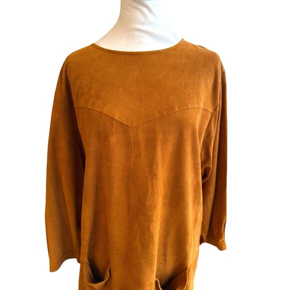 Isabel Marant Goat Suede Mini Shift Dress Size 40 US 8 Leather Tan - Picture 4 of 15